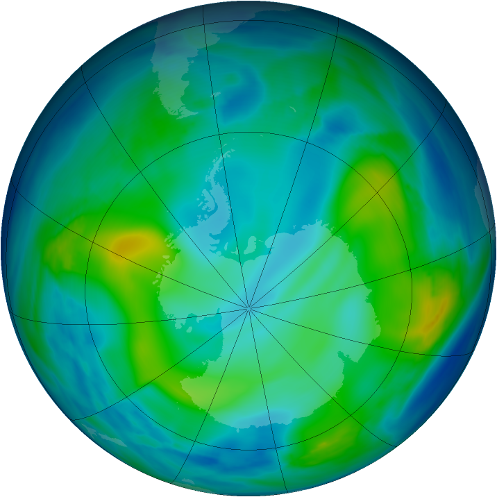 Antarctic ozone map for 03 June 2006